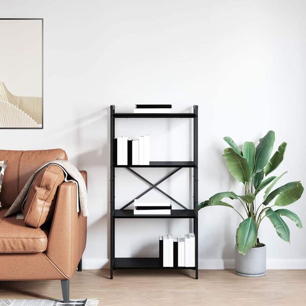 vidaXL Bookshelf Black Oak 60 x 30 x 120 cm Engineered Wood