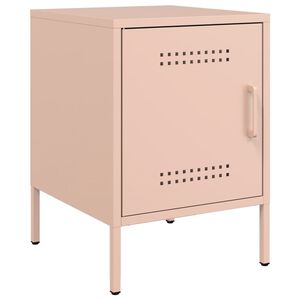 vidaXL Bedside Cabinet Pink 36x39x50.5 cm Steel