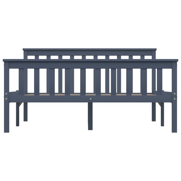 vidaXL Bed Frame without Mattress Grey Solid Pine Wood 140x200 cm (283229+2x321989)