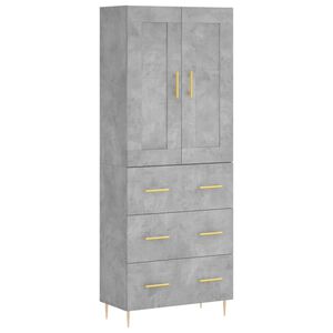 vidaXL Highboard Concrete Grey 69.5x34x180 cm Engineered Wood
