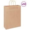 vidaXL Paper Bags 50 pcs with Handles Brown 32x12x42 cm