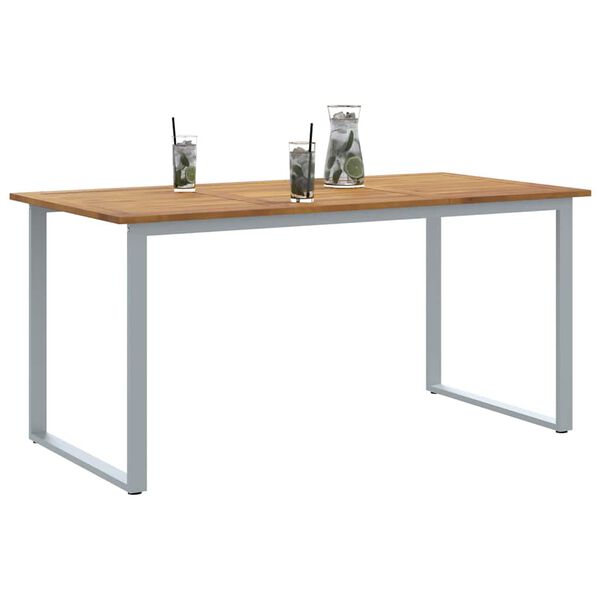 vidaXL Garden Dining Table Grey 160 x 80 x 75 cm
