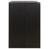 vidaXL Double Wheelie Bin Shed Black 140x80x117 cm Poly Rattan