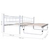 vidaXL Bed Frame without Mattress White Steel 180x200/90x200 cm