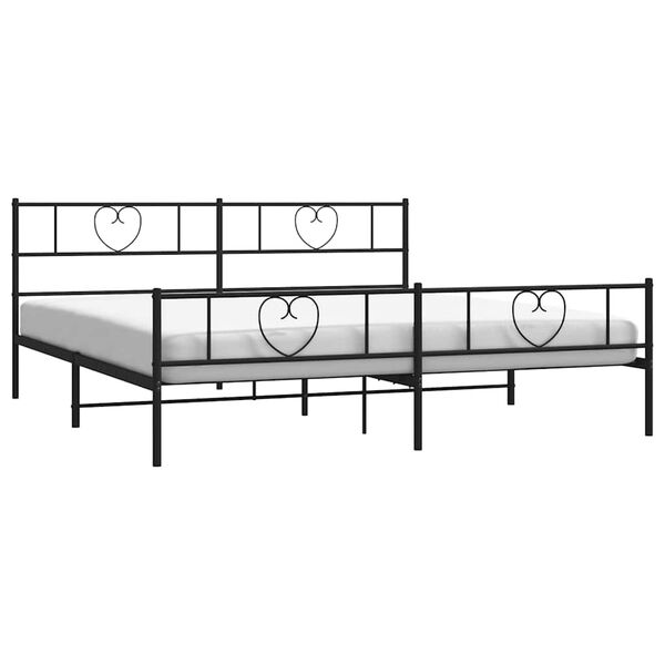 vidaXL Metal Bed Frame without Mattress with Footboard Black 193x203cm