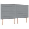 vidaXL LED Headboard with LED Strip Lights Light grey 180 cm Fabric
