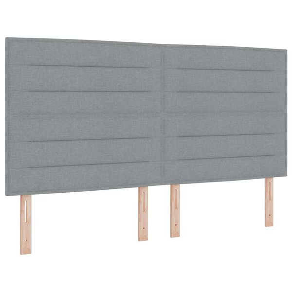 vidaXL LED Headboard with LED Strip Lights Light grey 180 cm Fabric