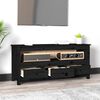 vidaXL TV Cabinet Black 114x35x52 cm Solid Wood Pine