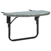 vidaXL Balcony Table | Grey | PE rattan, powder-coated steel | Medium | Foldable