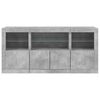vidaXL Sideboard with LED Lights Concrete Grey 142.5x37x67 cm