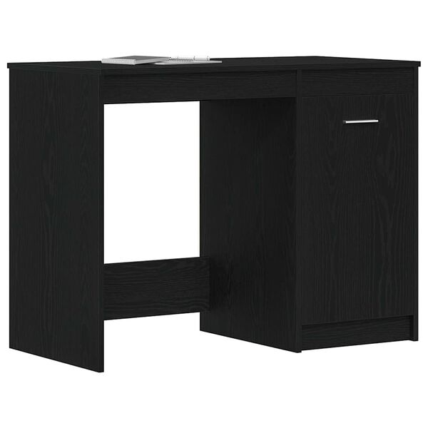 vidaXL Desk with Storage Black Oak 100 x 50 x 76 cm Engineered Wood