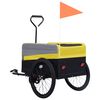 vidaXL 2-in-1 XXL Pet Bike Trailer & Trolley Yellow Grey and Black