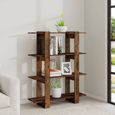vidaXL Book Cabinet/Room Divider Smoked Oak 100x30x123.5 cm