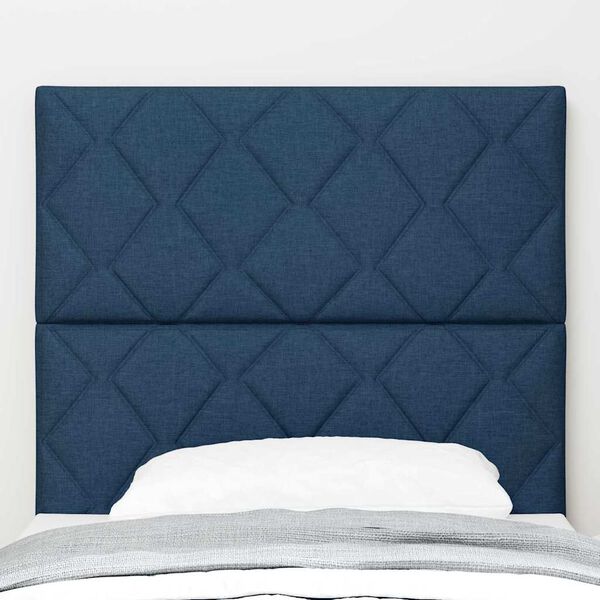 vidaXL Headboard with LED Strip Lights Adjustable Blue 100 cm Fabric