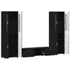 vidaXL TV Cabinet Set with Drawer FLORIN Black Engineered Wood