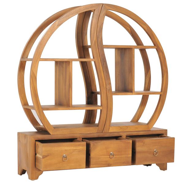 vidaXL Cabinet with Yin Yang Shelf 100x26x112 cm Solid Teak Wood