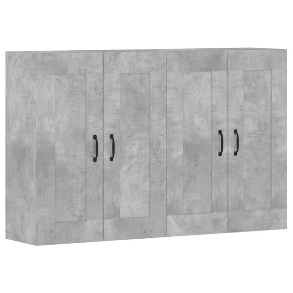 vidaXL Wall Mounted Cabinets 2 pcs Concrete Grey Engineered Wood
