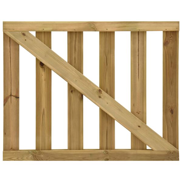 vidaXL Garden Slats Gate Impregnated Pinewood 100x80 cm