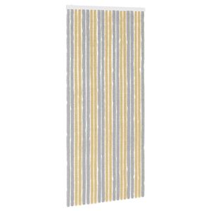 vidaXL Insect Curtain Chenille Grey and Beige 90 x 200 cm 100% PP