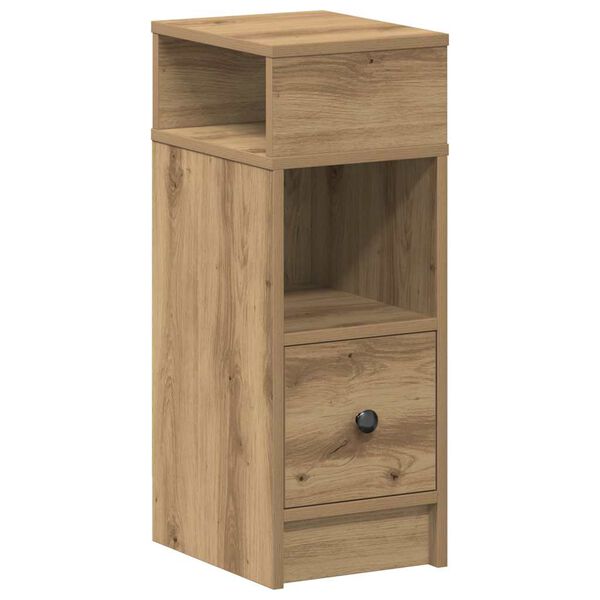 vidaXL Bedside Cabinet with Drawer Artisan Oak 25x31x66 cm