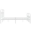 vidaXL Metal Bed Frame without Mattress with Footboard White 140x190cm