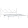 vidaXL Metal Bed Frame without Mattress with Headboard White 200x200cm