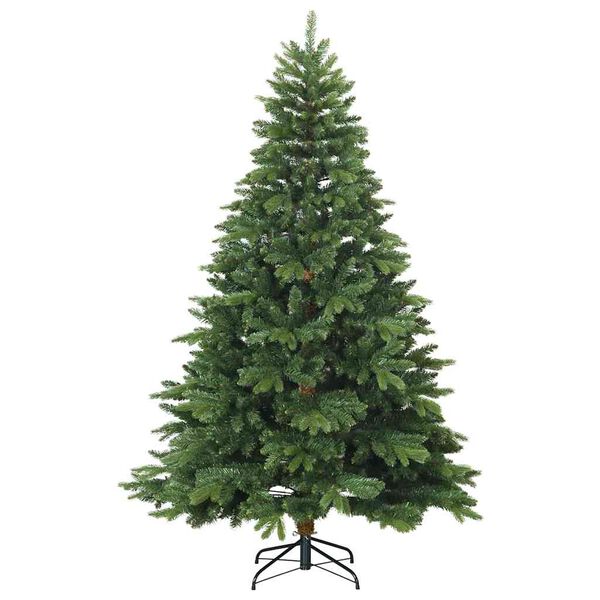 vidaXL Artificial Christmas Tree with 300 LEDs Green 180 cm PE and PVC