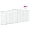 vidaXL Arched Gabion Baskets 10 pcs 400x30x140/160 cm Galvanised Iron