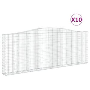 vidaXL Arched Gabion Baskets 10 pcs 400x30x140/160 cm Galvanised Iron