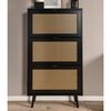 Finori Shoe Cabinet Vienna 49A Black and Rattan Print