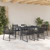 vidaXL Garden Dining Set 7 pcs Black Poly Rattan