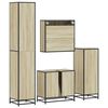 vidaXL 4 Piece Bathroom Furniture Set Sonoma Oak Engineered Wood