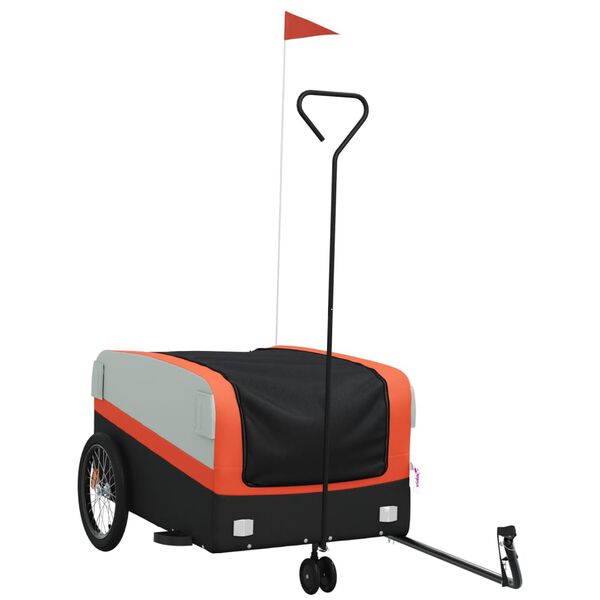 vidaXL Bike Trailer Black and Orange 45 kg Iron