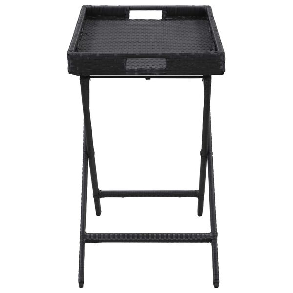 vidaXL Folding Table Black 80x45x75 cm Poly Rattan