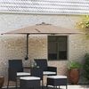 vidaXL Garden Parasol Taupe 248.5 x 247.5 x 160 cm Polyester and Steel