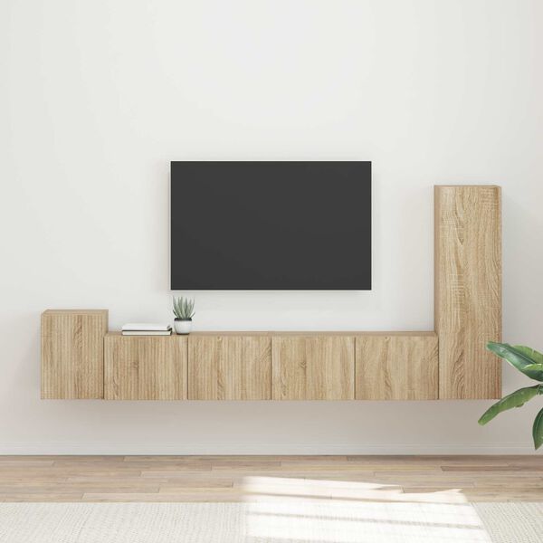vidaXL TV Cabinet Set Wall-mounted 3 pcs Sonoma Oak Engineered Wood