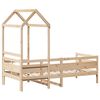 vidaXL Day Bed with Roof without Mattress 90x190 cm Single Solid Wood