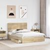 vidaXL Storage Bed with Drawer Sonoma Oak 140 x 200 cm Engineered Wood