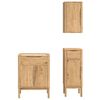 vidaXL Bathroom Furniture Set 3 pcs Wax Brown Solid Pine Wood