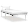 vidaXL Bed Frame without Mattress without Mattress White Metal 90x200cm