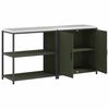 vidaXL Kitchen Storage Set 2 pcs Olive Green Cold-rolled Steel
