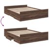 vidaXL Bed Frame with Drawers without Mattress Brown Oak 150x200 cm King Size
