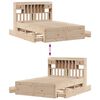 vidaXL Bookcase Bed without Mattress 150x200 cm King Size Solid Wood Pine