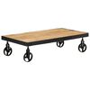 vidaXL Coffee Table with Wheels Solid Mango Wood 100x55x26 cm