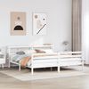 vidaXL Bed Frame with Headboard without Mattress White 180x200 cm Super King
