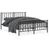 vidaXL Metal Bed Frame without Mattress with Footboard Black 150x200cm