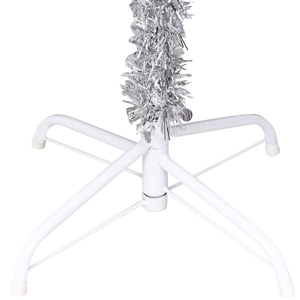 vidaXL Artificial Pre-lit Christmas Tree with Ball Set Silver 210 cm PET