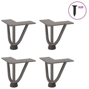 vidaXL Hairpin Legs for Coffee Table 4 pcs Natural Steel 10 cm Solid Steel