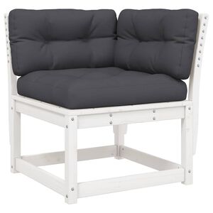 vidaXL Garden Sofa Corner with Cushions White 73x73x78 cm