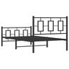 vidaXL Metal Bed Frame without Mattress with Footboard Black 100x200cm
